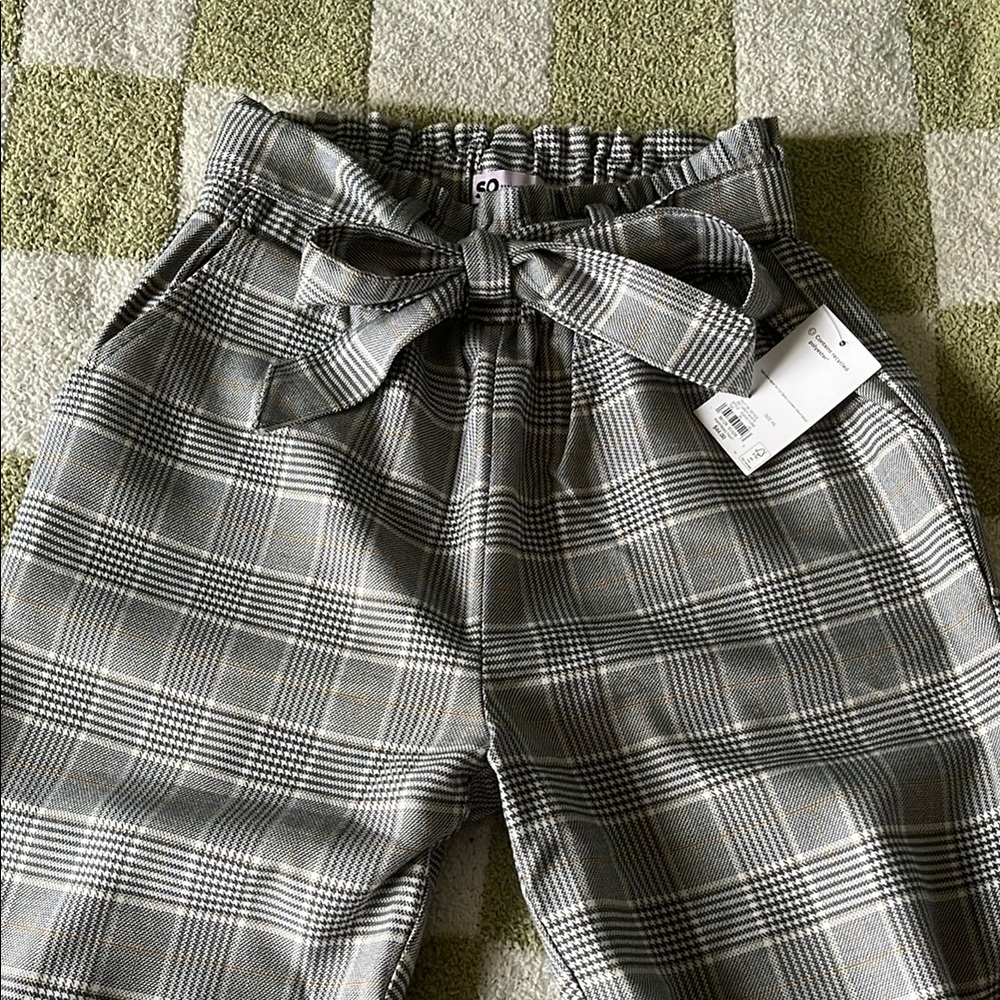 Gray Plaid High-Waisted Pants - Picture 7 of 7